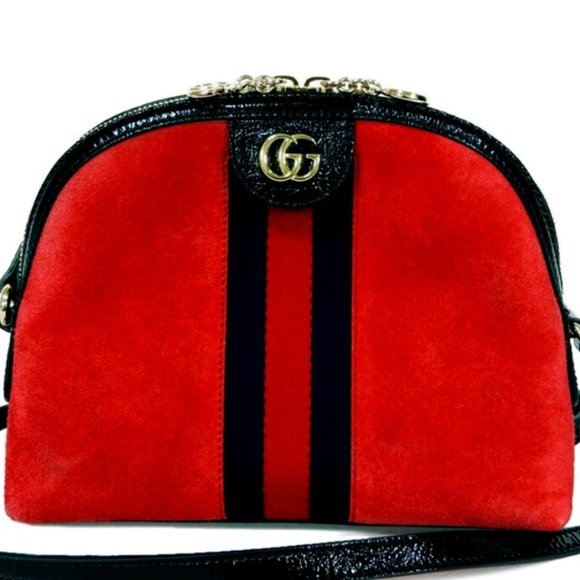 GUCCI  Red Velvet Bag - Picture 1 of 3